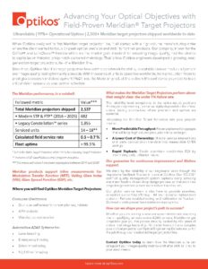 Meridian Target Projectors Performance Snapshot