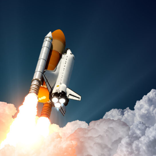 Space Shuttle Launch. 3D Scene.